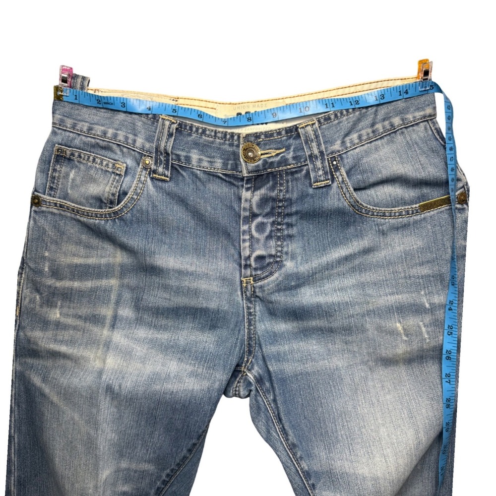 Superdry Dean Jeans Men's 30x32 Slim Fit Denim Medium Wash Whiskering Faded - Picture 6 of 15